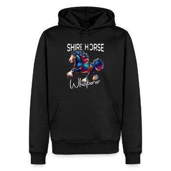 Cheval de la Comté, Cheval chuchoteur - Sweat à capuche Premium bio Homme - noir - Devant - Nico (187cm)