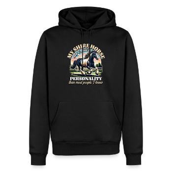 Dicton du cheval de la Comté Cheval de la Comté - Sweat à capuche Premium bio Homme - noir - Devant - Nico (187cm)