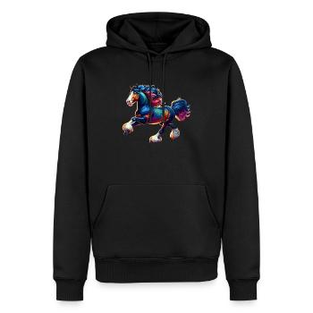 Cheval Shire Pferd - Sweat à capuche Premium bio Homme - noir - Devant - Nico (187cm)