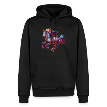 Cheval de trait irlandais Cheval - Sweat à capuche Premium bio Homme - noir - Devant - Nico (187cm)