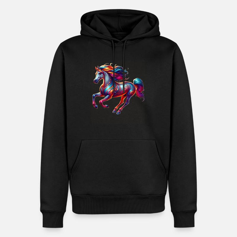 Cheval de trait irlandais Cheval - Sweat à capuche Premium bio Homme - noir