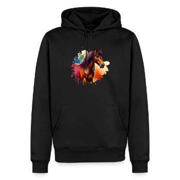 Marwari Motiv Pferd - Männer Premium Bio Hoodie - Schwarz - Vorne - Nico (187cm)