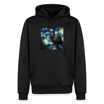 Kiwi oiseau nuit étoilée - Sweat à capuche Premium bio Homme - noir - Devant - Nico (187cm)