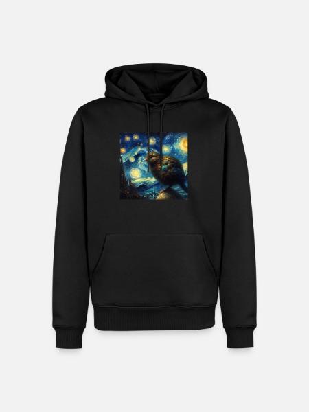 Kiwi Bird Starry Night - Men’s Premium Organic Hoodie - black
