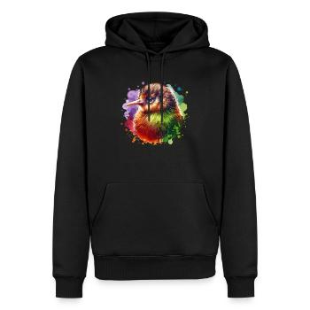 Kiwi Vogel - Männer Premium Bio Hoodie - Schwarz - Vorne - Nico (187cm)