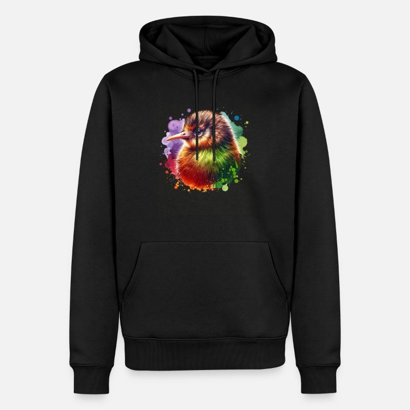 Kiwi Vogel - Männer Premium Bio Hoodie - Schwarz