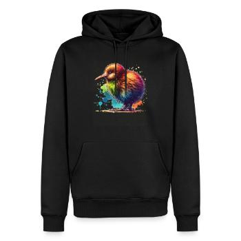 Kiwi Oiseau - Sweat à capuche Premium bio Homme - noir - Devant - Nico (187cm)