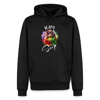 Kiwi Girl Neuseeland Kiwi - Männer Premium Bio Hoodie - Schwarz - Vorne - Nico (187cm)