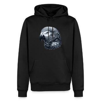 Graupapagei - Männer Premium Bio Hoodie - Schwarz - Vorne - Nico (187cm)