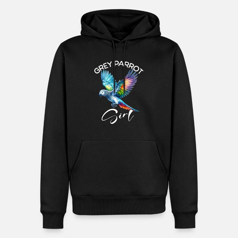Grey Parrot Mädchen Graupapagei - Männer Premium Bio Hoodie - Schwarz