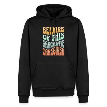 Sarkastischer Betreuer Sarkasmus - Männer Premium Bio Hoodie - Schwarz - Vorne - Nico (187cm)
