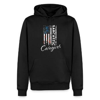 Sarkastischer Betreuer - Männer Premium Bio Hoodie - Schwarz - Vorne - Nico (187cm)