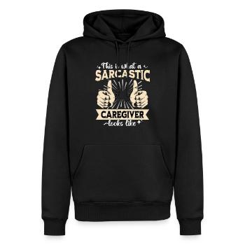 Sarkastischer Betreuer Sarkasmus - Männer Premium Bio Hoodie - Schwarz - Vorne - Nico (187cm)