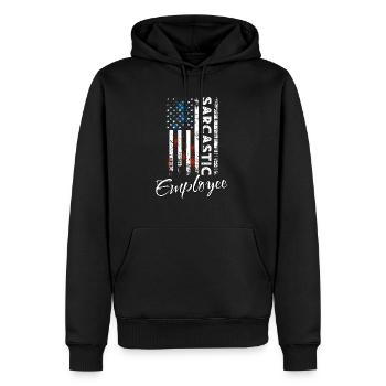 Sarkastischer Mitarbeiter - Männer Premium Bio Hoodie - Schwarz - Vorne - Nico (187cm)