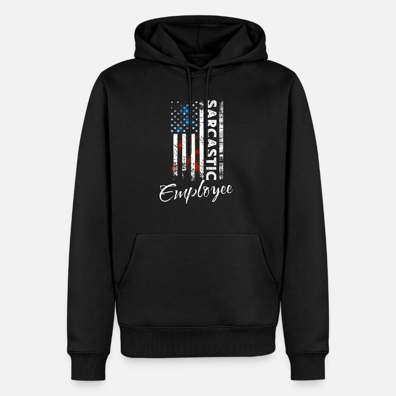 Sarkastischer Mitarbeiter - Männer Premium Bio Hoodie - Schwarz