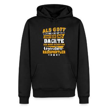 Radsportler Rennradfahren - Männer Premium Bio Hoodie - Schwarz - Vorne - Nico (187cm)