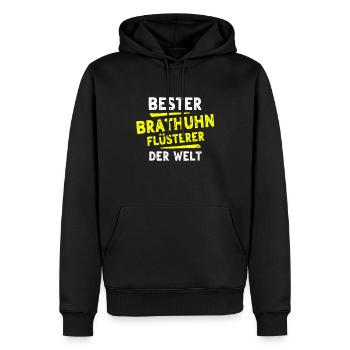 Cadeau de poulet rôti - Sweat à capuche Premium bio Homme - noir - Devant - Nico (187cm)