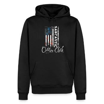 Sarkastischer Büroarbeiter - Männer Premium Bio Hoodie - Schwarz - Vorne - Nico (187cm)