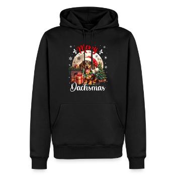 Dackel Santa Claus - Männer Premium Bio Hoodie - Schwarz - Vorne - Nico (187cm)