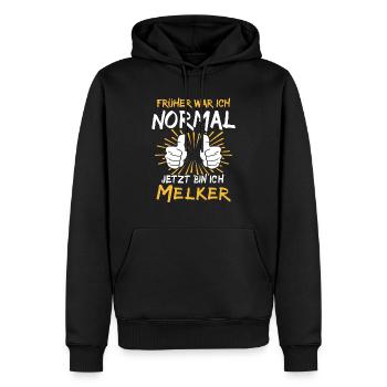 Melker Spruch - Männer Premium Bio Hoodie - Schwarz - Vorne - Nico (187cm)