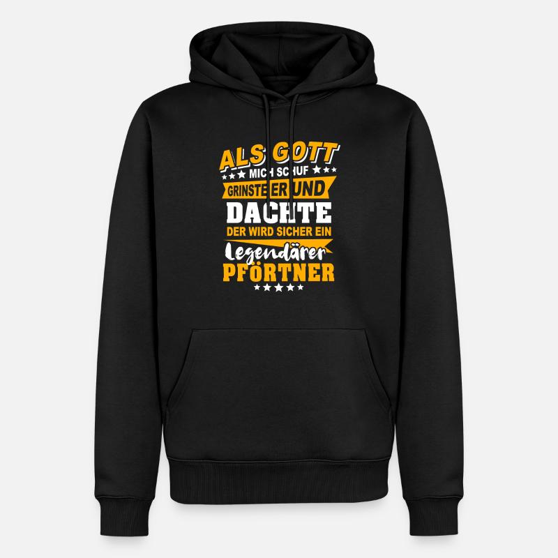 Pförtner Sprüche - Männer Premium Bio Hoodie - Schwarz