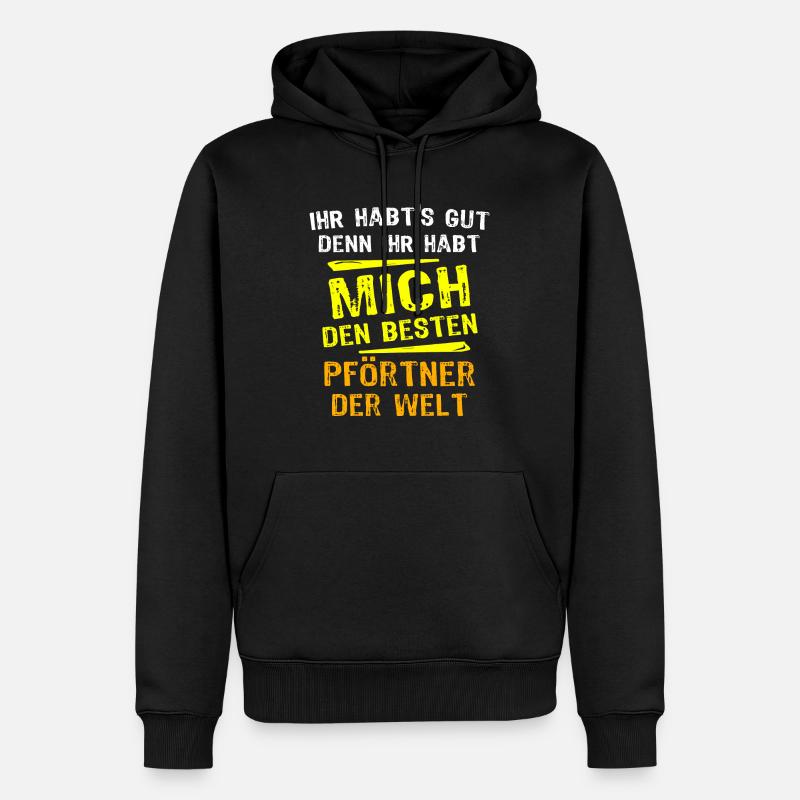 Pförtner Geschenk - Männer Premium Bio Hoodie - Schwarz