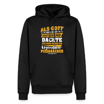 Pizzabäcker Sprüche - Männer Premium Bio Hoodie - Schwarz - Vorne - Nico (187cm)