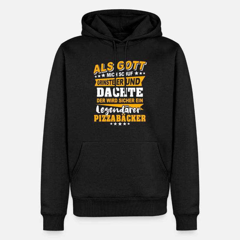 Pizzabäcker Sprüche - Männer Premium Bio Hoodie - Schwarz