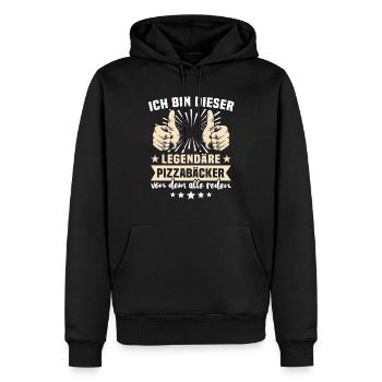 Pizzabäcker Sprüche - Männer Premium Bio Hoodie - Schwarz - Vorne - Nico (187cm)