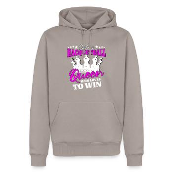 Reine du racquetball - Sweat à capuche Premium bio Homme - taupe - Devant - Nico (187cm)