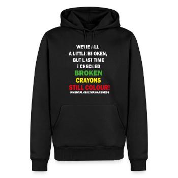Broken Crayons Still Color Mental Health Awareness - Men’s Premium Organic Hoodie - black - Front - Nico (187cm)