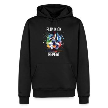 Drôle de dicton de capoeira - Sweat à capuche Premium bio Homme - noir - Devant - Nico (187cm)