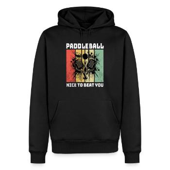 Dictons de paddleball - Sweat à capuche Premium bio Homme - noir - Devant - Nico (187cm)