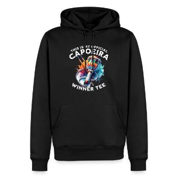 Joueur de capoeira - Sweat à capuche Premium bio Homme - noir - Devant - Nico (187cm)