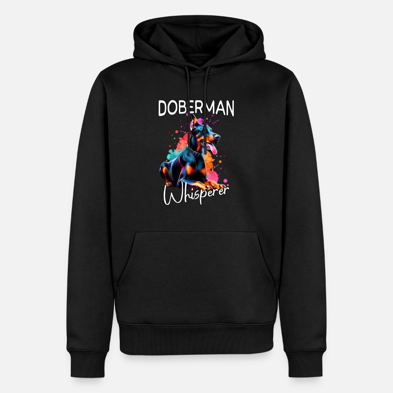 Doberman chuchoteur - Sweat à capuche Premium bio Homme - noir