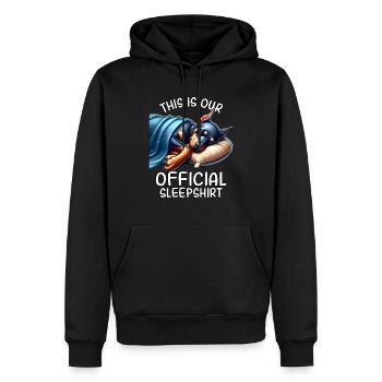 Chemise de nuit doberman drôle - Sweat à capuche Premium bio Homme - noir - Devant - Nico (187cm)