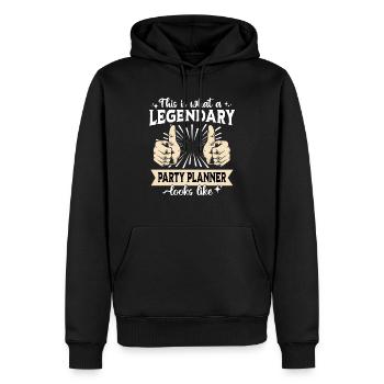 Organisateur de fêtes légendaire - Sweat à capuche Premium bio Homme - noir - Devant - Nico (187cm)