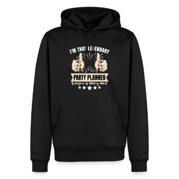 Organisateur de fêtes légendaire - Sweat à capuche Premium bio Homme - noir - Devant - Nico (187cm)