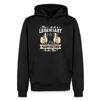 Restaurateur de pesée légendaire - Sweat à capuche Premium bio Homme - noir - Devant - Nico (187cm)