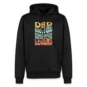 Papa Météo - Sweat à capuche Premium bio Homme - noir - Devant - Nico (187cm)