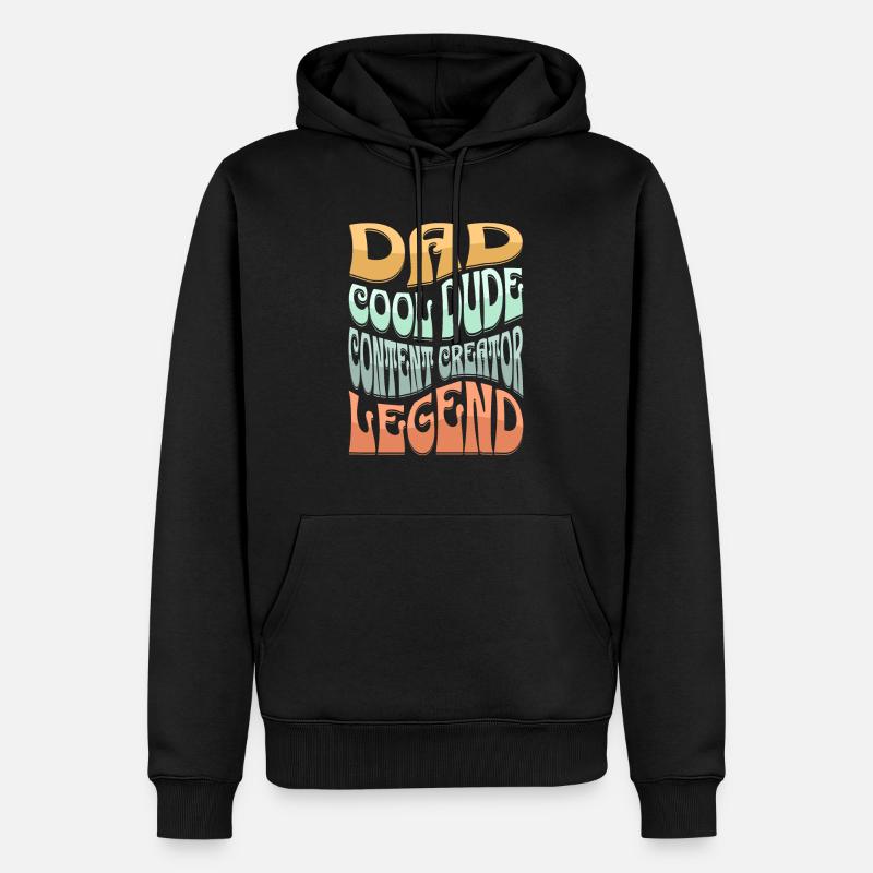 Papa Content Creator - Männer Premium Bio Hoodie - Schwarz