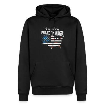 Chef de projet US - Sweat à capuche Premium bio Homme - noir - Devant - Nico (187cm)