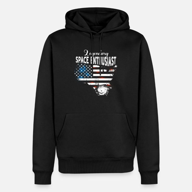 Passionné de l’espace US - Sweat à capuche Premium bio Homme - noir