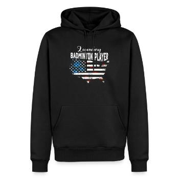 Badmintonspieler US - Männer Premium Bio Hoodie - Schwarz - Vorne - Nico (187cm)
