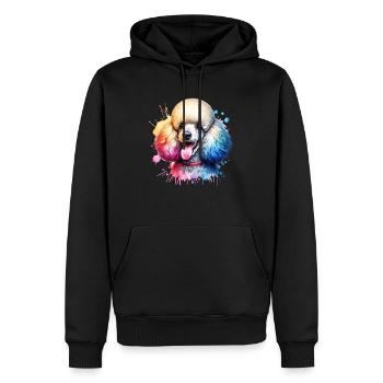 Pudel Motiv - Männer Premium Bio Hoodie - Schwarz - Vorne - Nico (187cm)