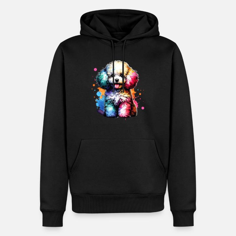 Cadeau caniche - Sweat à capuche Premium bio Homme - noir