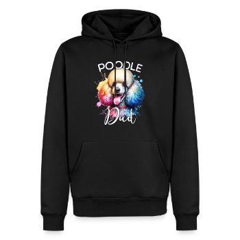 Pudel Papa - Männer Premium Bio Hoodie - Schwarz - Vorne - Nico (187cm)