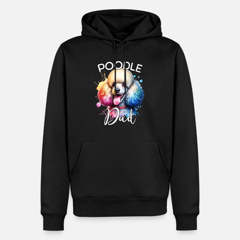 Papa caniche - Sweat à capuche Premium bio Homme - noir