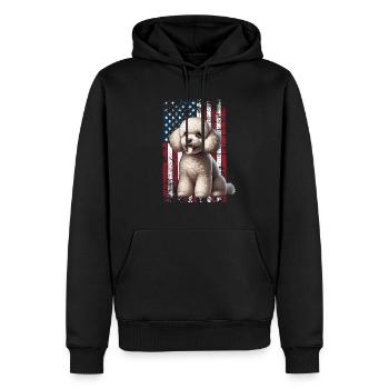 Caniche US Pudel - Sweat à capuche Premium bio Homme - noir - Devant - Nico (187cm)