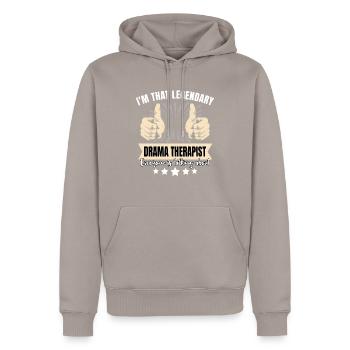 Thérapeute dramatique légendaire - Sweat à capuche Premium bio Homme - taupe - Devant - Nico (187cm)
